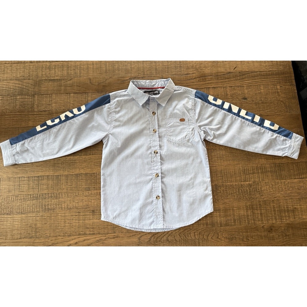 Ecko Unltd. Youth Boys Size 6 Long Sleeve Button Up Shirt Chambray